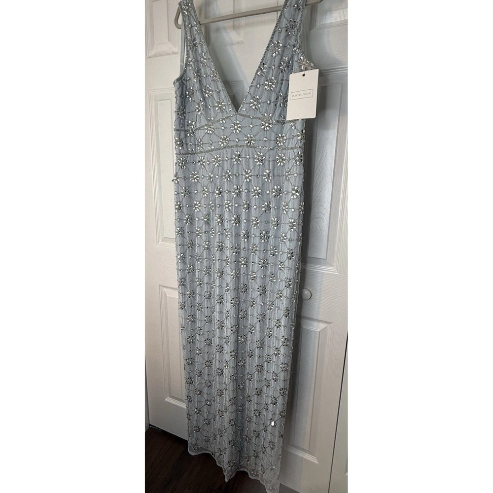 Mac Duggal Sleeveless Hand Beaded V-neck Gown Size 16- NWT Mother Of The Bride - Picture 7 of 15
